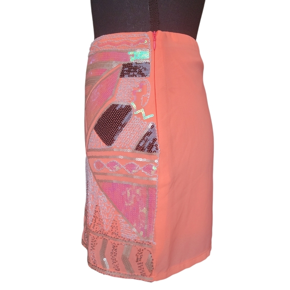 Lulumari Pink Sequin Party Mini Skirt Women's Size S - Picture 7 of 13